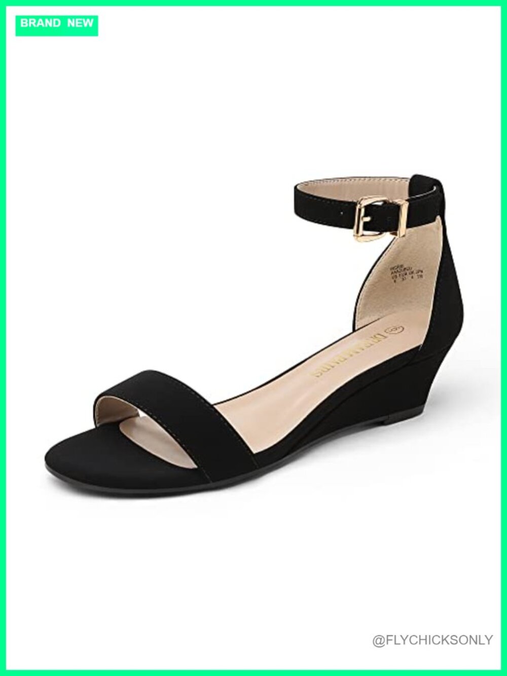 Faux Suede Wedge Sandals Ankle Strap Buckle Open Toe Bridal